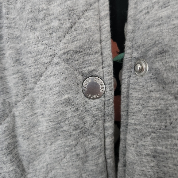 Roots Gray Quilted Jacket with Patches XL fits like a Medium - Picture 6 of 13